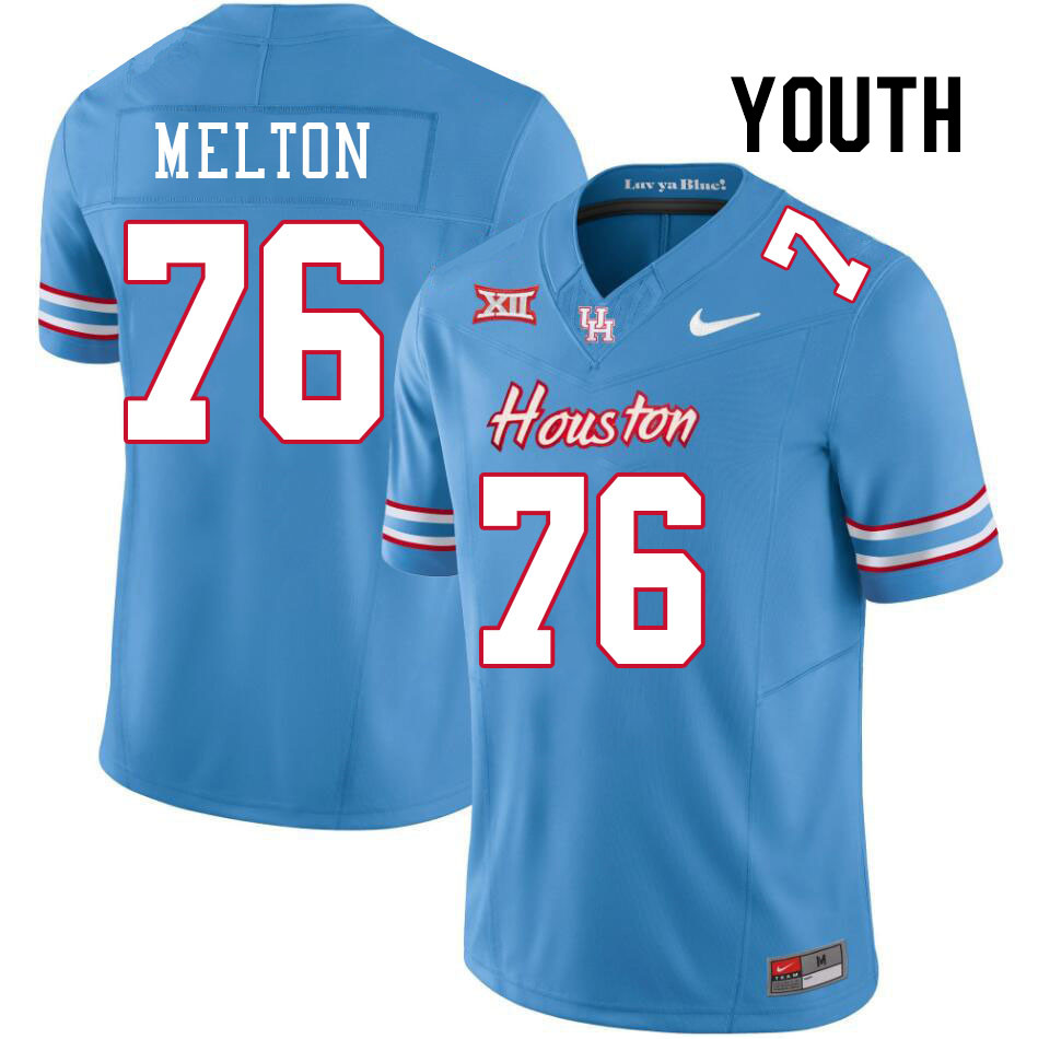 Youth #76 Cedric Melton Houston Cougars College Football Jerseys Stitched-Oilers